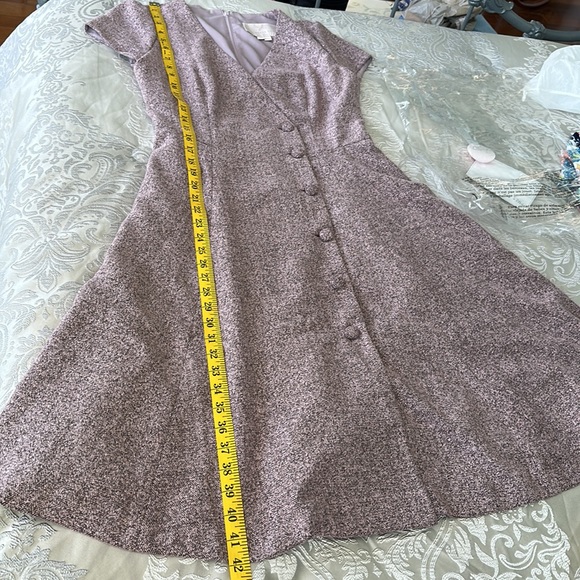 Gal Meets Glam Agatha Dress Pink Tweed Coat Dress Size 6 - Picture 12 of 12